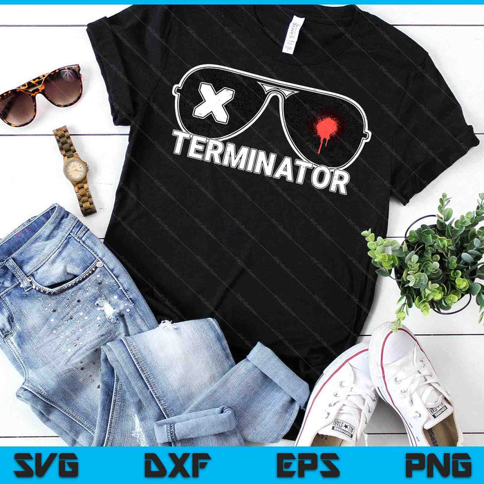 X Terminator Pest Control Sunglasses Vintage Retro Black SVG PNG Digital Printable Files