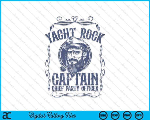 Yacht Rock Captain Pontoon Boat Funny Boating SVG PNG Digital Cutting Files