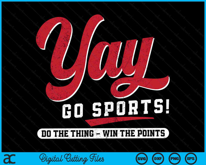 Jaja, ga sporten! Vintage grappige sport SVG PNG digitale snijbestanden