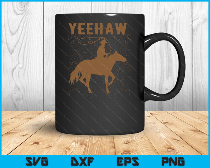 Yeehaw Bull Riding Texas Western Cowboy Gift Cowboy SVG PNG Digital Cutting Files