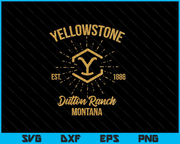 Yellowstone Dutton Ranch Montana SVG PNG snijden afdrukbare bestanden