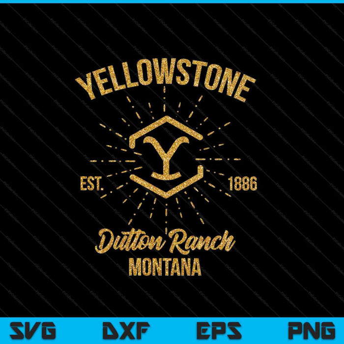 Yellowstone Dutton Ranch Montana SVG PNG Cortar archivos imprimibles
