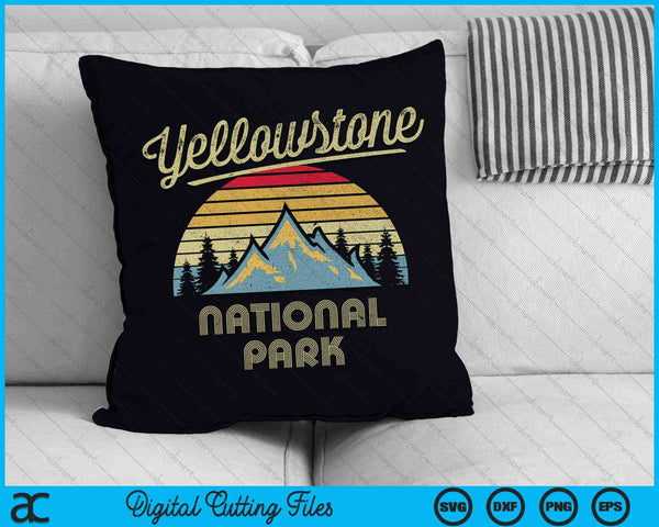 Parque Nacional de Yellowstone Vintage Retro SVG PNG Archivos de corte digital