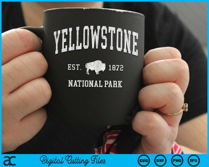 Yellowstone Vintage Nationaal Park Sport Design SVG PNG Digitale Snijbestanden