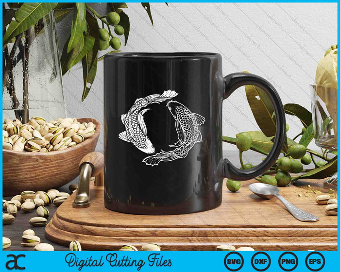 Yin And Yang Japanese Koi Fish SVG PNG Digital Printable Files