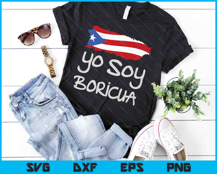 Yo Soy Boricua eiland Puerto Rico vlag SVG PNG digitale snijbestanden