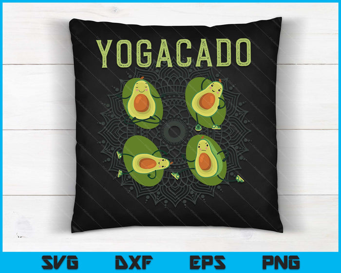 Yogacado Meditation Yoga Poses Funny Namaste Yoga SVG PNG Digital Printable Files