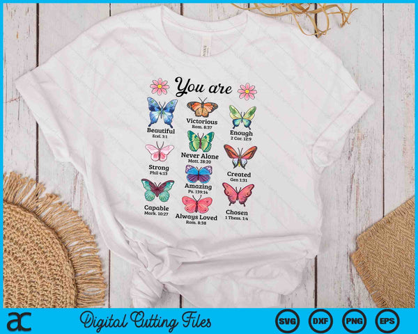 You Are Butterfly Beautiful Christian Religious Bible Verse SVG PNG Digital Printable Files