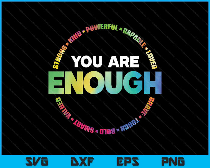 You Are Enough Rainbow Flag Lgbtq Trans Gay Lesbian Pride SVG PNG Digital Printable Files