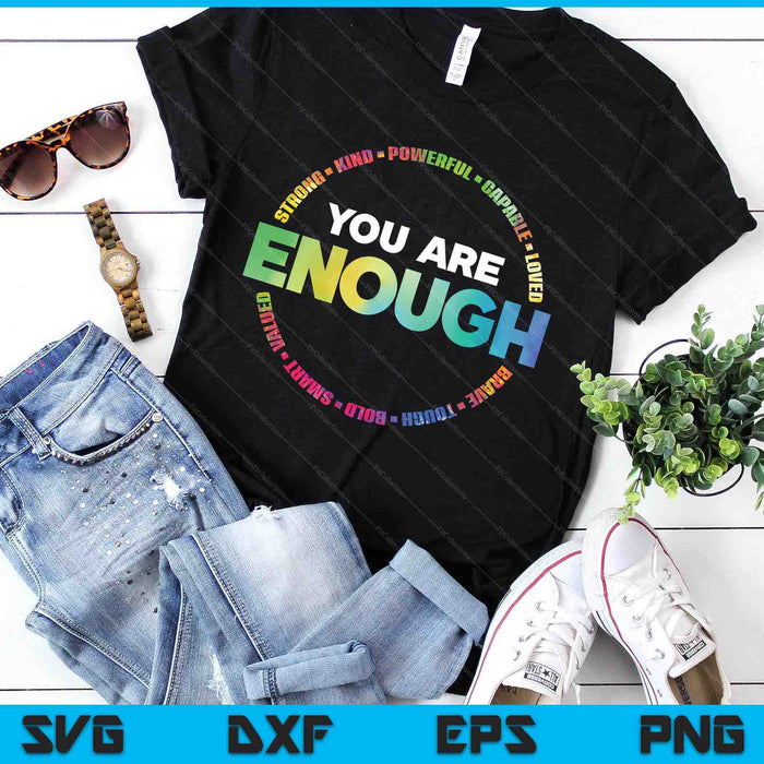 You Are Enough Rainbow Flag Lgbtq Trans Gay Lesbian Pride SVG PNG Digital Printable Files