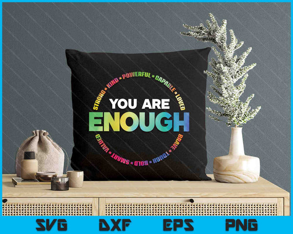 You Are Enough Rainbow Flag Lgbtq Trans Gay Lesbian Pride SVG PNG Digital Printable Files