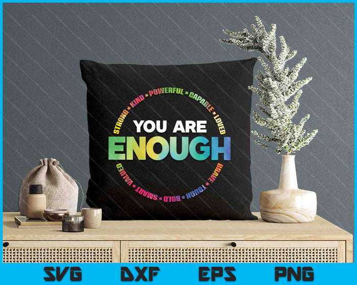 You Are Enough Rainbow Flag Lgbtq Trans Gay Lesbian Pride SVG PNG Digital Printable Files