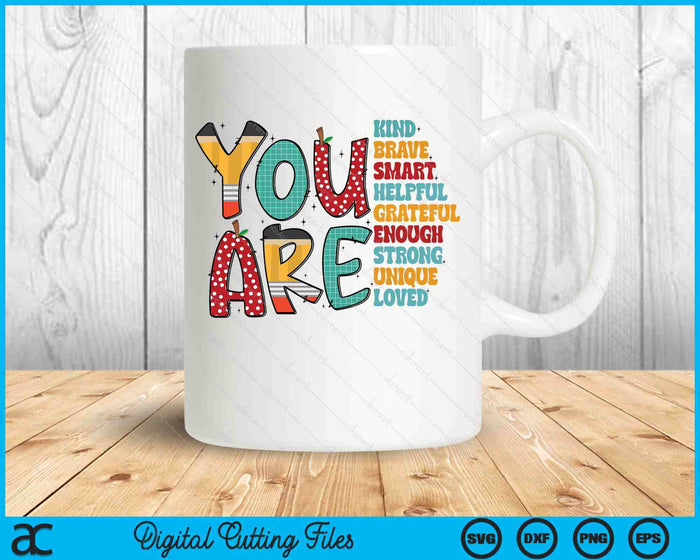 You Are Kind Back to school Retro Teacher SVG PNG Digital Printable Files