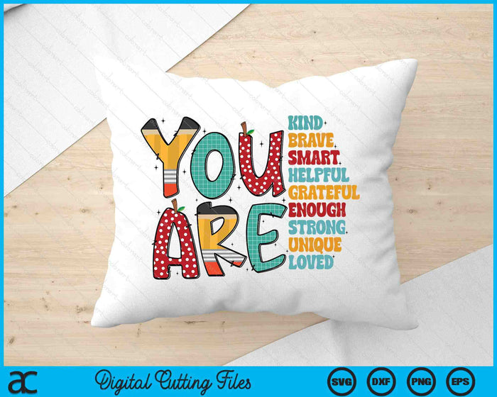 You Are Kind Back to school Retro Teacher SVG PNG Digital Printable Files