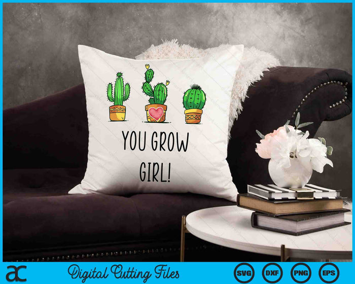 Je kweekt meisje tuinders bloemen succulente Cactus SVG PNG digitale snijbestanden