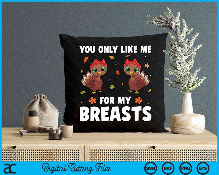 You Only Like Me For My Breasts Thanksgiving Gifts SVG PNG Digital Cutting Files