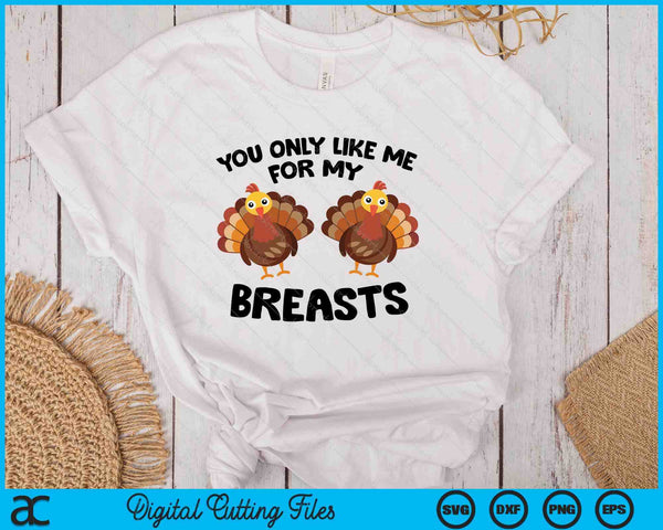 You Only Like Me For My Breasts Turkey SVG PNG Digital Printable Files