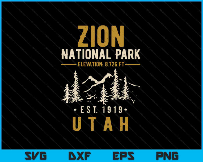 Parque Nacional Zion SVG PNG Cortando archivos imprimibles