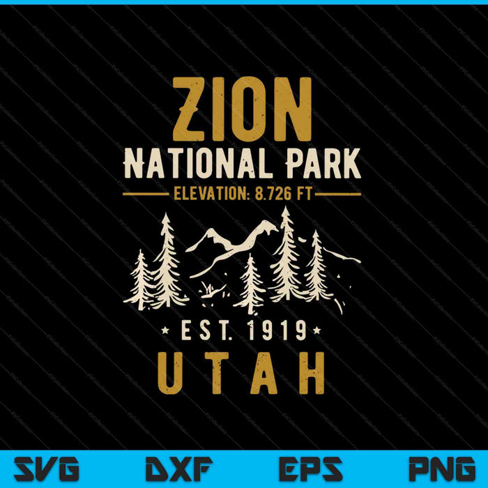 Zion National Park SVG PNG Cutting Printable Files