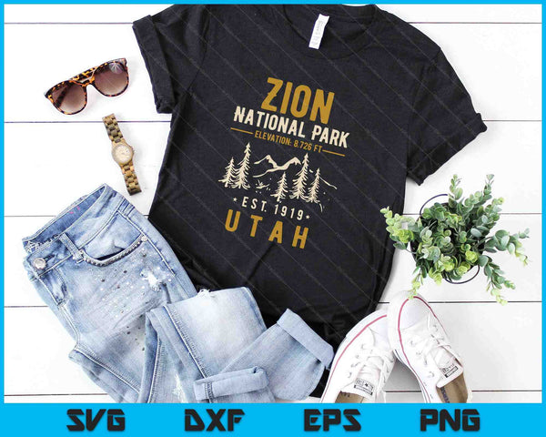 Zion National Park SVG PNG Cutting Printable Files - on a t-shirt