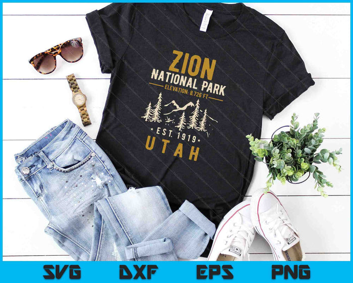 Parque Nacional Zion SVG PNG Cortando archivos imprimibles