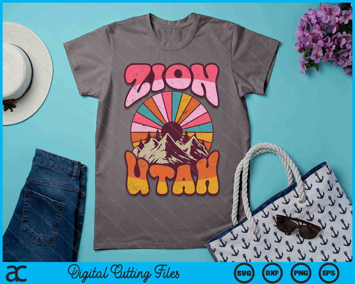 Zion Utah Natuur Wandelen Bergen Buiten Vintage SVG PNG Digitale Snijbestanden