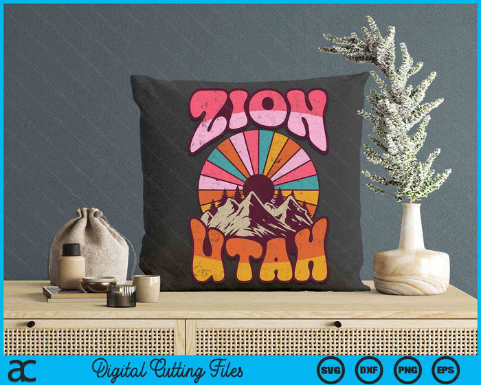 Zion Utah Natuur Wandelen Bergen Buiten Vintage SVG PNG Digitale Snijbestanden