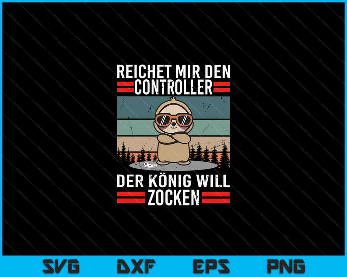 Zocken Reichet mir den Controller König PS5 Console SVG PNG Digitale Schneidedateien