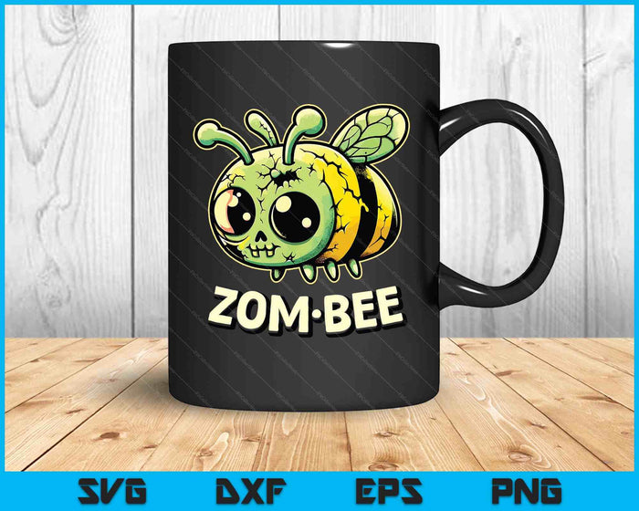 Zom Bee Adorably Creepy Zombie Bee Cartoon Halloween SVG PNG Digital Printable Files