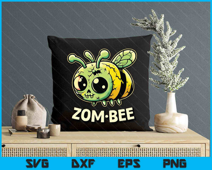 Zom Bee Adorably Creepy Zombie Bee Cartoon Halloween SVG PNG Digital Printable Files