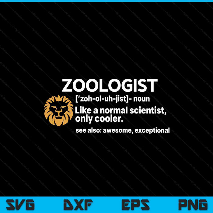 Zoologist definition zoology science SVG cut file