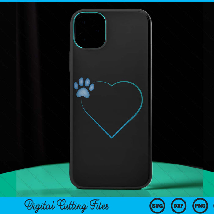 iPhone 11 Heart With Paw Of A Dog Or Cat For Animal Lovers SVG PNG Digital Cutting File