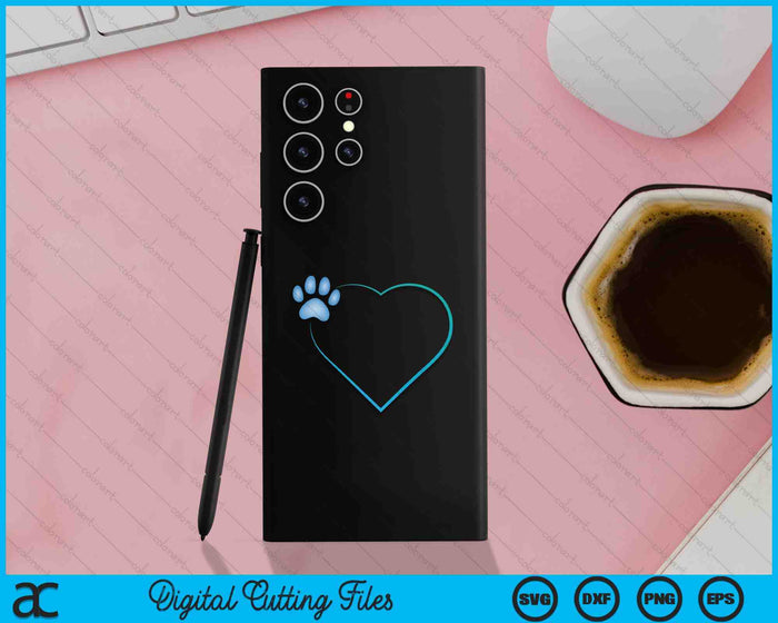 iPhone 11 Heart With Paw Of A Dog Or Cat For Animal Lovers SVG PNG Digital Cutting File