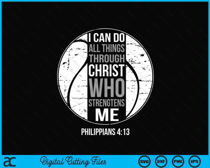 Tennis Bible Verse Christian Sayings Philippians 4-13 SVG PNG Digital Printable Files