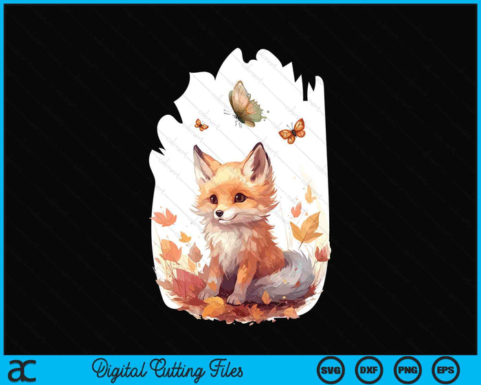 iPhone 14 Fox Butterfly Forest Animal SVG PNG Digital Cutting File