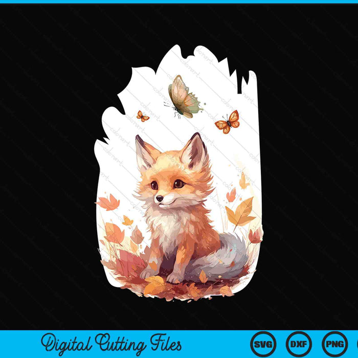 iPhone 14 Fox Butterfly Forest Animal SVG PNG Digital Cutting File