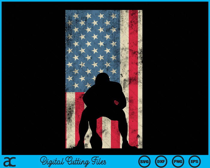 iPhone 15 Pro Max American Football Lineman Offensive Player On Usa Flag Case SVG PNG Digital Cutting Files