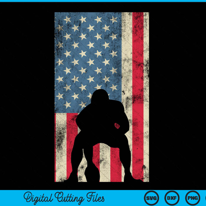 Iphone 15 pro Max American football lineman offensive player on USA flag case SVG cut file