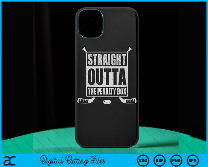 iPhone 15 Pro Max Straight Outta The Penalty Box Ice Hockey Case SVG PNG Digital Cutting Files