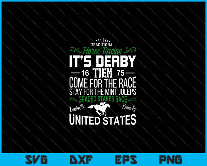 Vintage, Derby Time, Louisville, Kentucky, Horse Racing SVG PNG Cutting Printable Files
