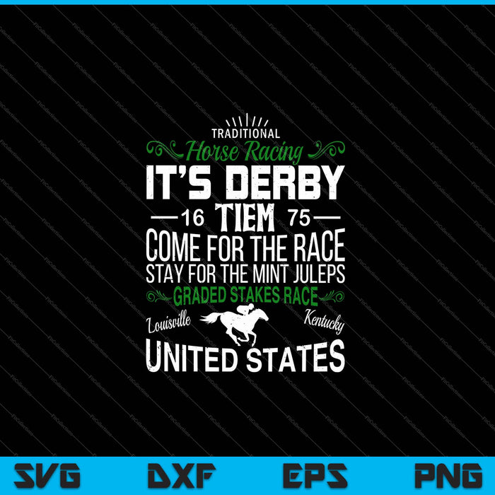 Vintage, Derby Time, Louisville, Kentucky, Horse Racing SVG PNG Cutting Printable Files