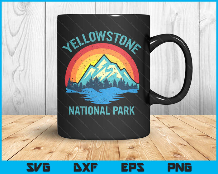 yellowstone national park vintage sunset retro SVG PNG Digital Printable Files