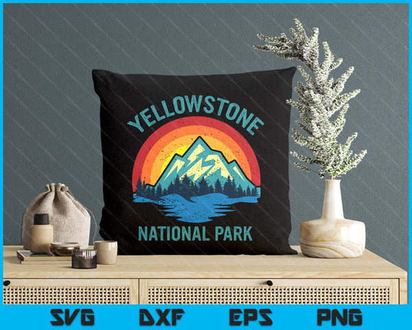 yellowstone national park vintage sunset retro SVG PNG Digital Printable Files