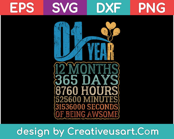 1er cumpleaños camiseta SVG, PNG, cortar archivos imprimibles