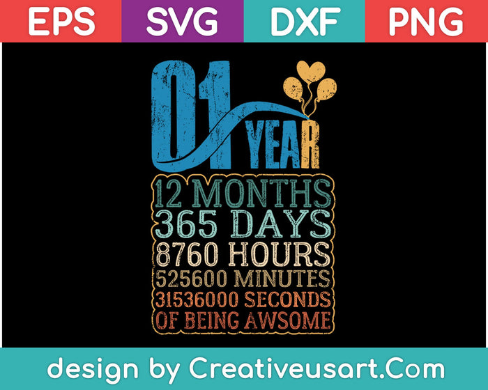 1er cumpleaños camiseta SVG, PNG, cortar archivos imprimibles