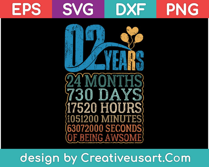 2nd Birthday T-Shirt Design SVG, PNG, Cutting Printable Files