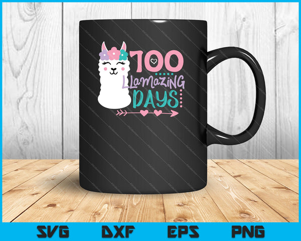 100 Llamazing Days Back to School SVG PNG Cutting Printable Files