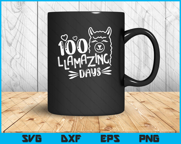 100th Llamazing Days of School SVG PNG Cutting Printable Files
