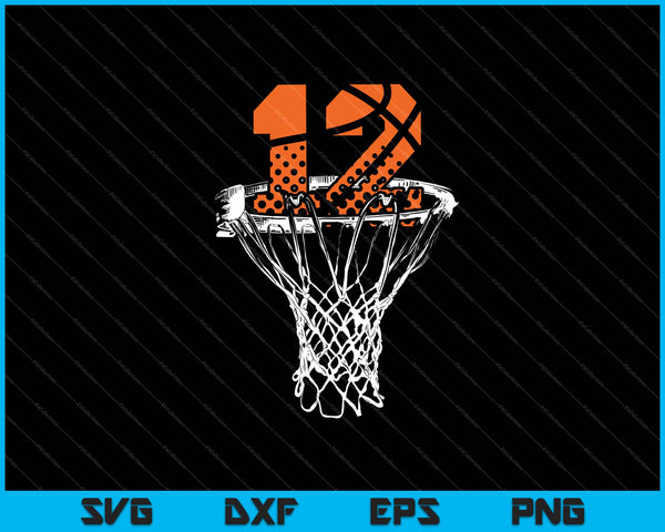 12th birthday basketball SVG cut file