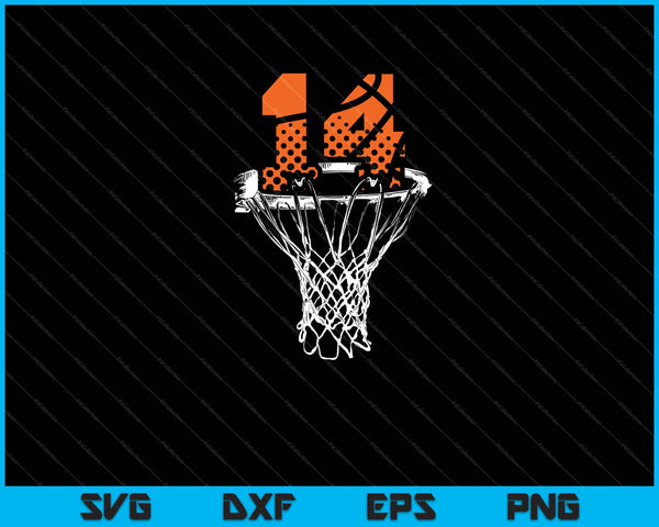 14th birthday basketball SVG cut file